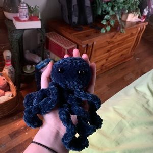 Adorable plush crochet dark blue octopus!
